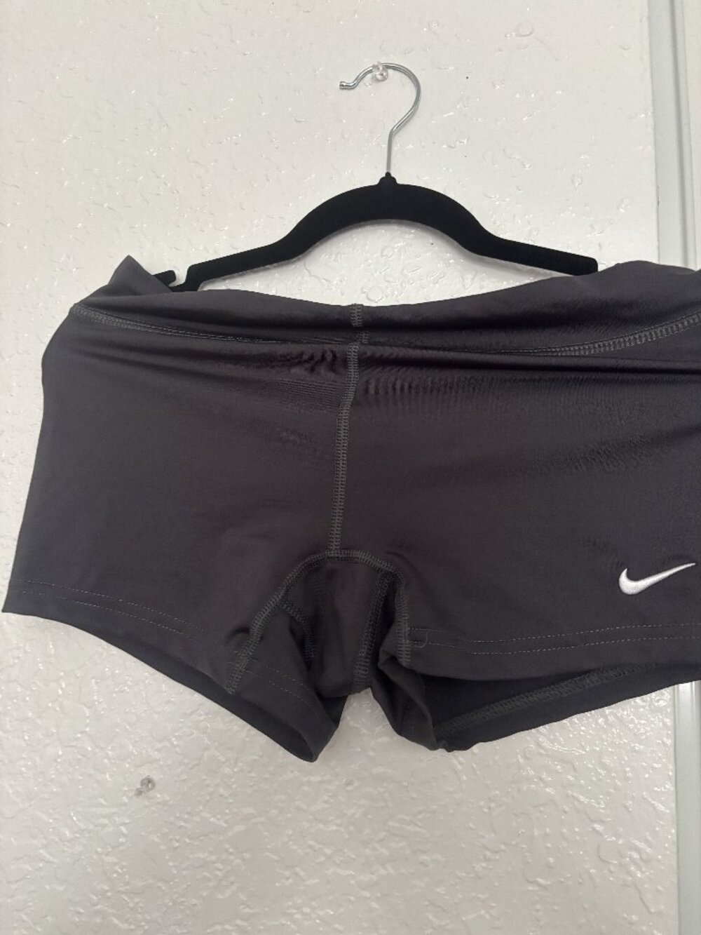 Women's gray Nike running boy shorts